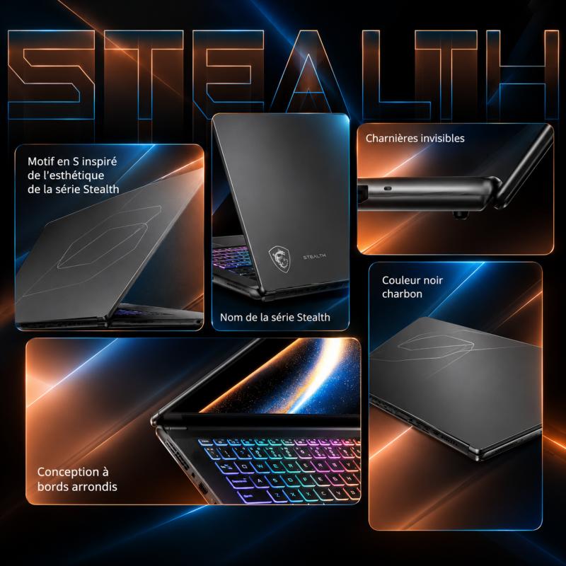 Écran OLED 16 pouces QHD+ 240 Hz du PC portable MSI Stealth 16 AI+
