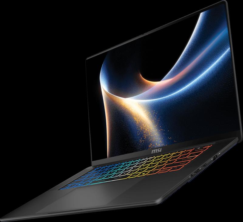 PC portable MSI Stealth 16 AI+ B3WGX-015FR avec clavier RGB quatre zones et connectique Thunderbolt 4