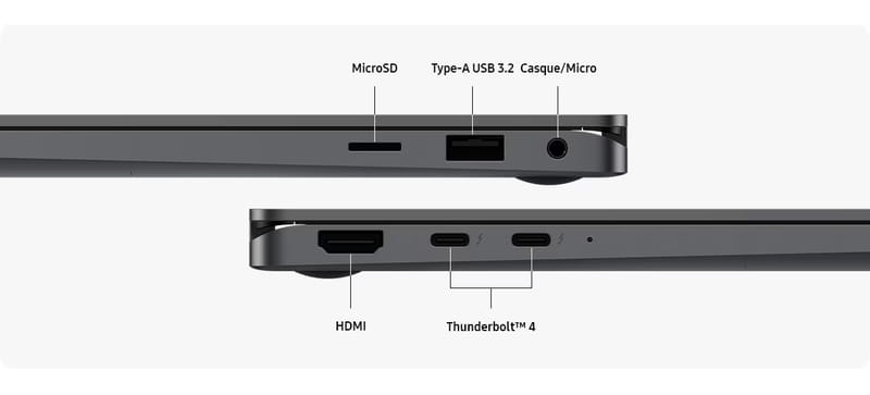 PC portable convertible Samsung Galaxy Book5 360 en position tactile