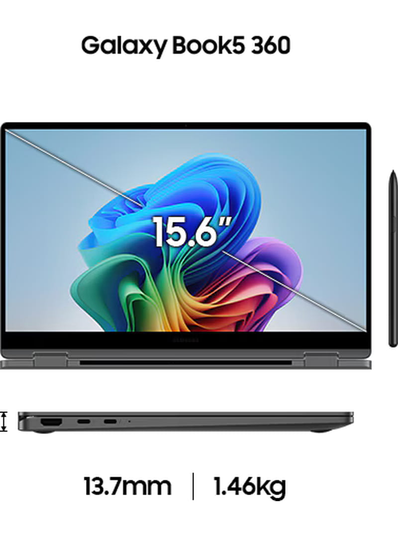 Écran AMOLED du Samsung Galaxy Book5 360 avec couverture DCI-P3 et DisplayHDR 500