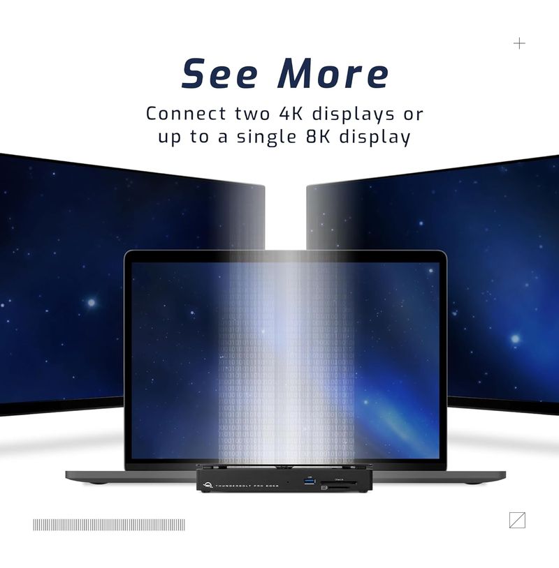 poste travail avec OWC Thunderbolt Pro Dock et écran