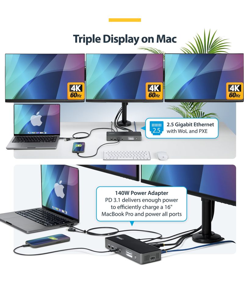 Dock USB-C StarTech.com configuration multi écrans