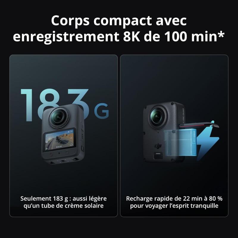 Caméra étanche DJI Osmo 360 II en utilisation sportive