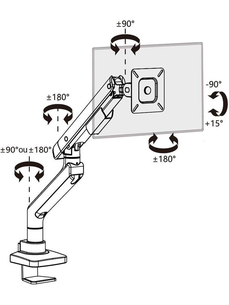Réglages du bras articulé INOVU PREMIUM MOUNT LT10