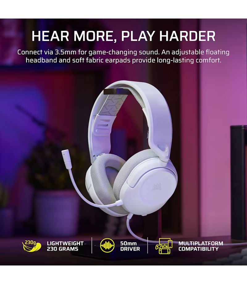 Casque gamer Corsair HS35 v3 Blanc
