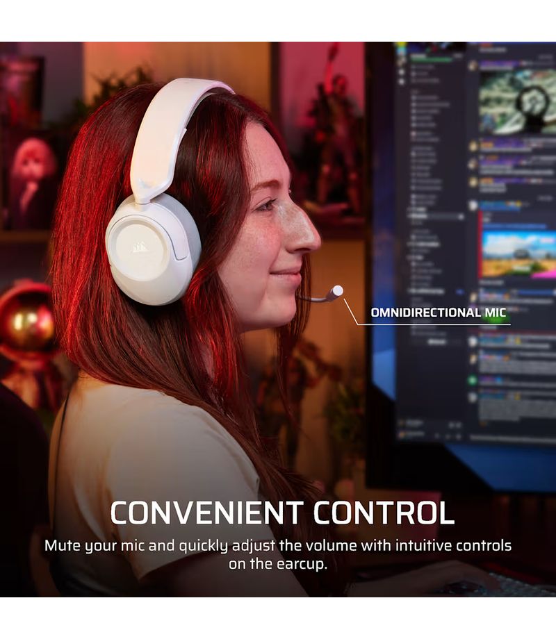 Confort et microphone Corsair HS35 v3 Blanc
