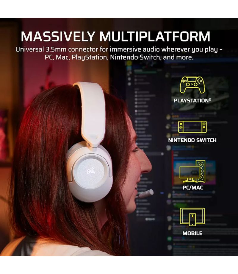 Micro-casque Corsair HS35 Wireless v3 blanc