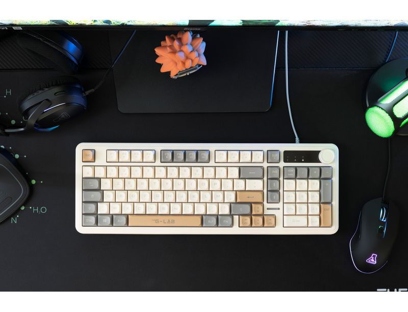Clavier gaming The G-Lab Keyz Caesium EX blanc