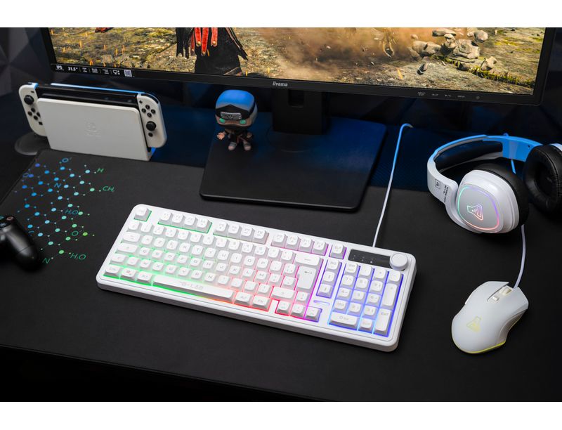Clavier gaming The G-Lab Keyz Caesium EX blanc