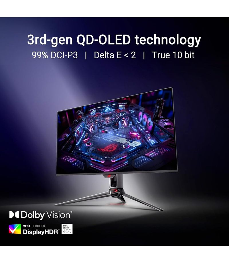 moniteur ASUS ROG Swift PG32UCDM3 design gaming et connectique