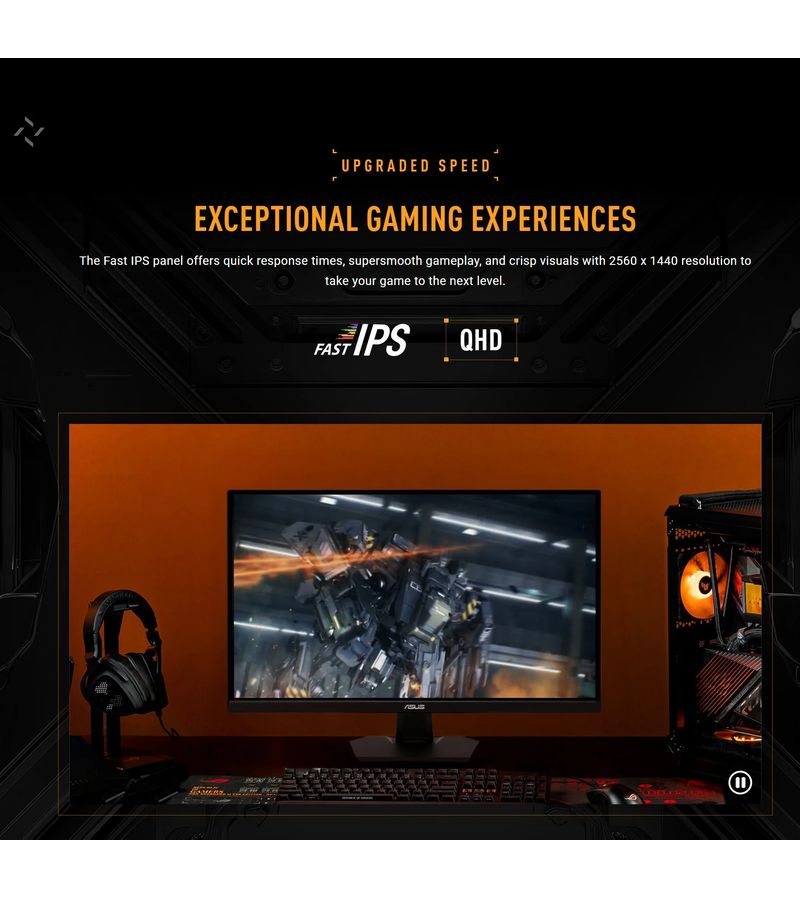 Affichage fluide de l'écran ASUS TUF Gaming VG27AQ5F