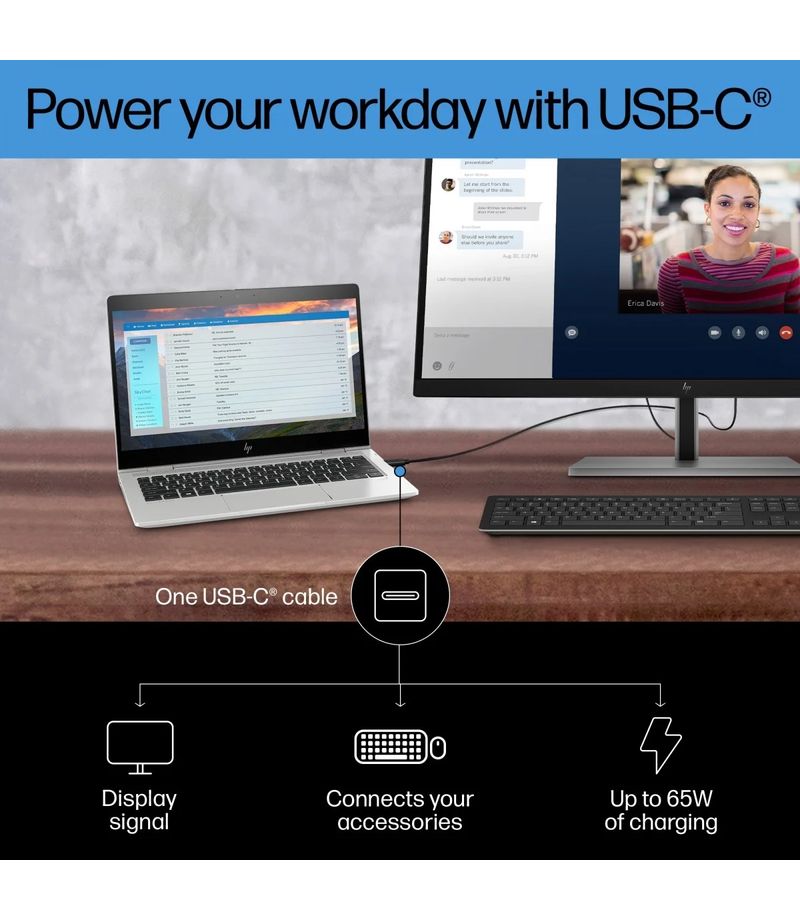 Affichage 4K de l'écran HP E27k G5