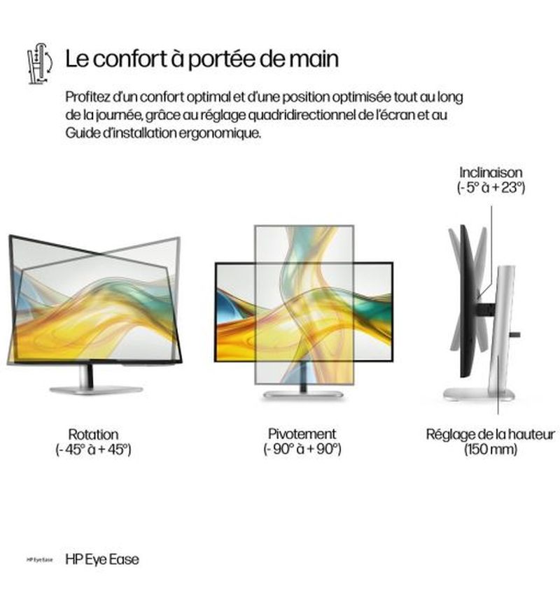 Affichage QHD de l'écran HP 527pq