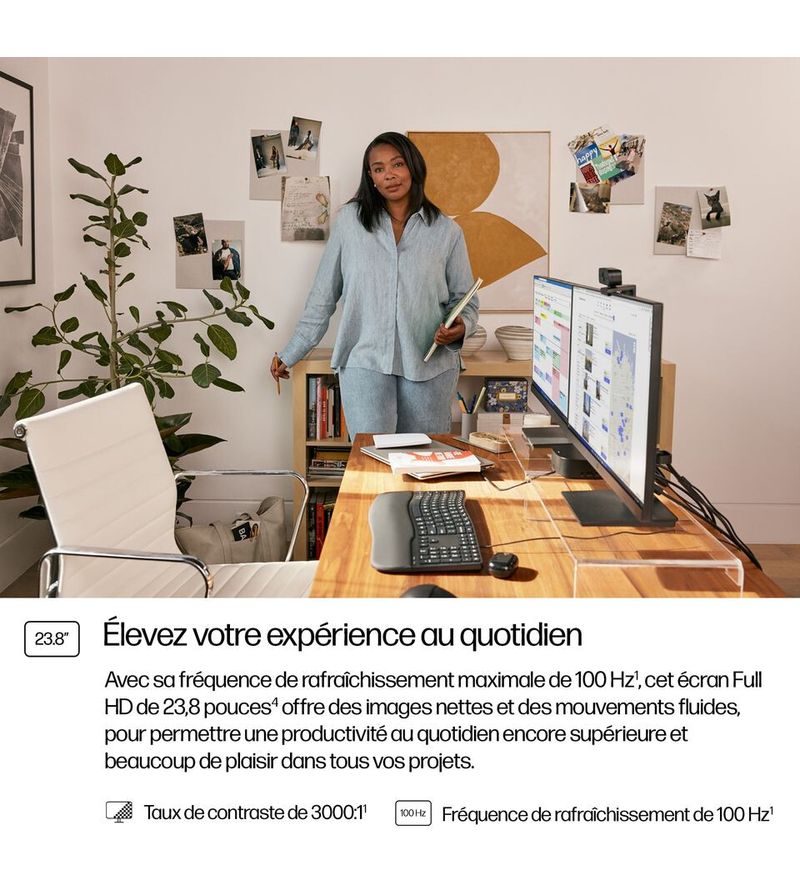 Écran PC HP 324pe 23,8 pouces Full HD IPS