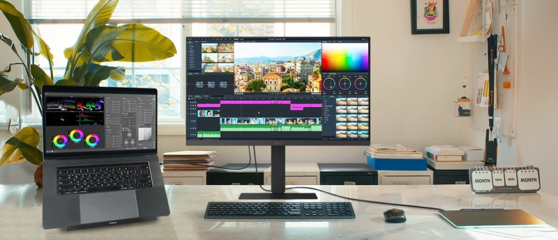 Connectique USB-C et ergonomie du LG UltraFine 27U730A-B