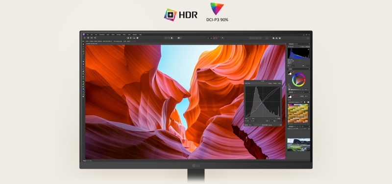 Affichage 4K HDR du moniteur LG UltraFine 27U730A-B