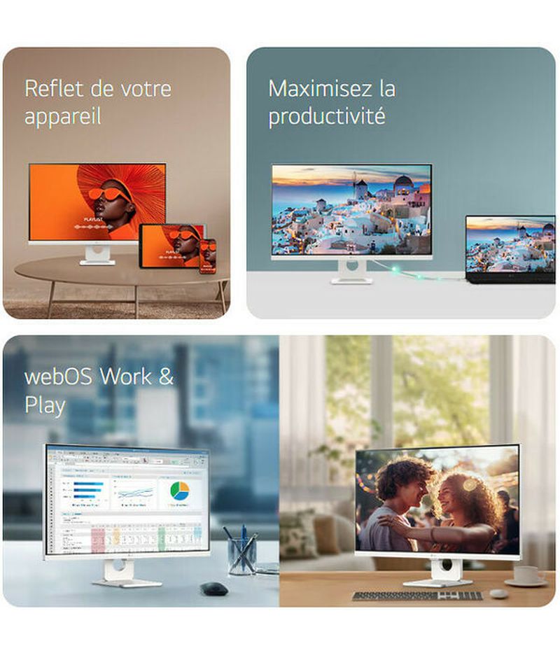 Affichage 4K HDR du moniteur LG 27U731SB-W