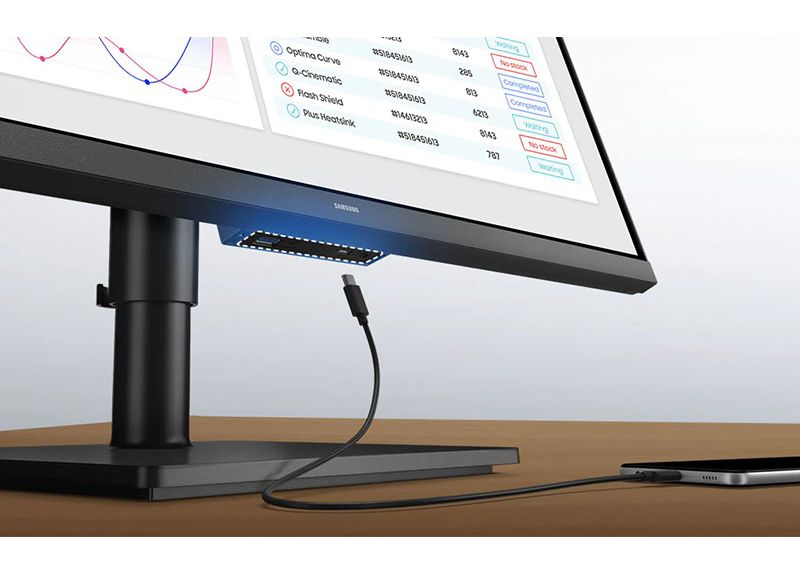 Connectique et pied ergonomique du Samsung ViewFinity S8