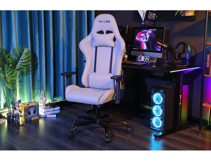 Siège gaming en tissu gris The G-Lab K-Seat Platinium EX