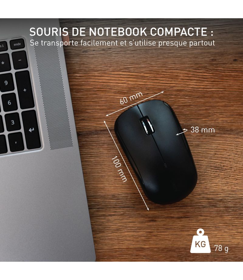Souris Cherry MW 2200 compacte sans fil noire