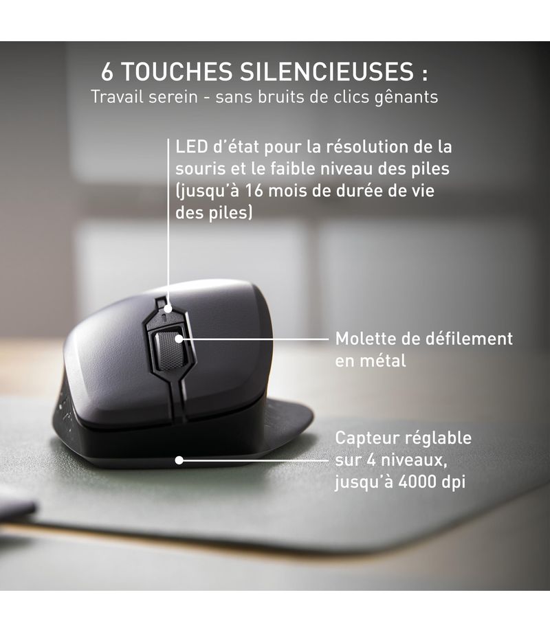 Cherry Stream Mouse Comfort Noir ergonomique