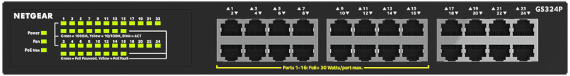 Netgear GS324P : face avant 