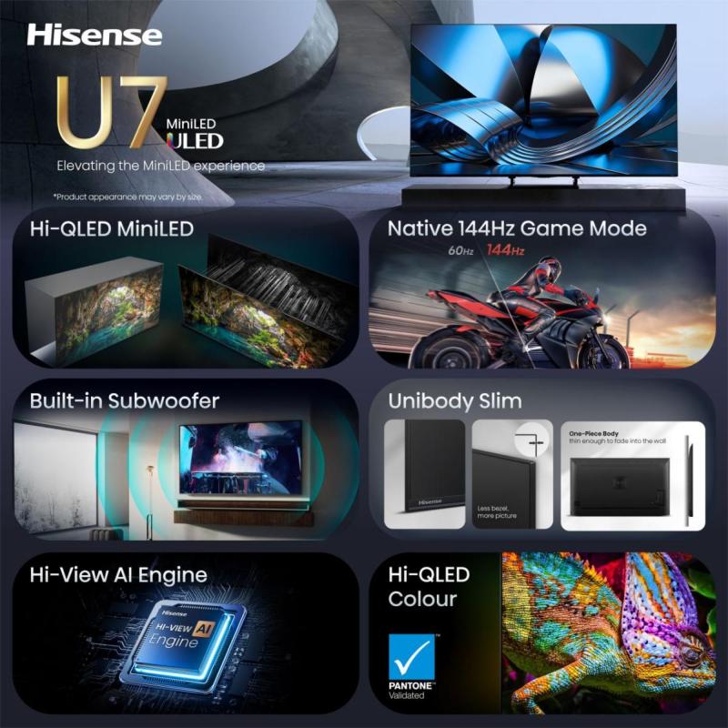 Téléviseur Mini LED QLED Hisense 85U7SE