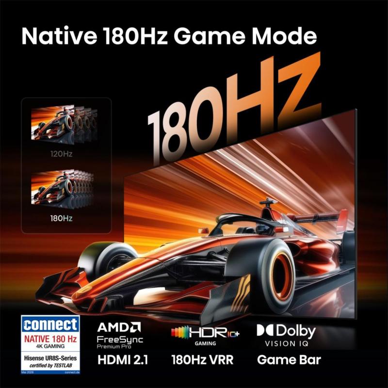 Mode Jeu 180 Hz du téléviseur Hisense 85UR8S