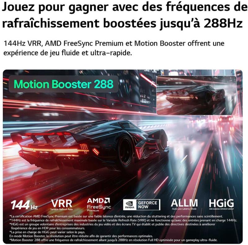 Fonctions gaming 144 Hz du téléviseur LG 86QNED85B6B
