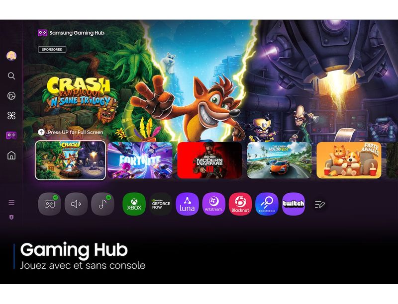 Gaming Hub sur Samsung Vision AI Smart TV M74H