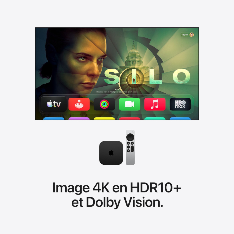 Apple TV 4K avec Dolby Vision HDR10+ Dolby Atmos et processeur Apple A19