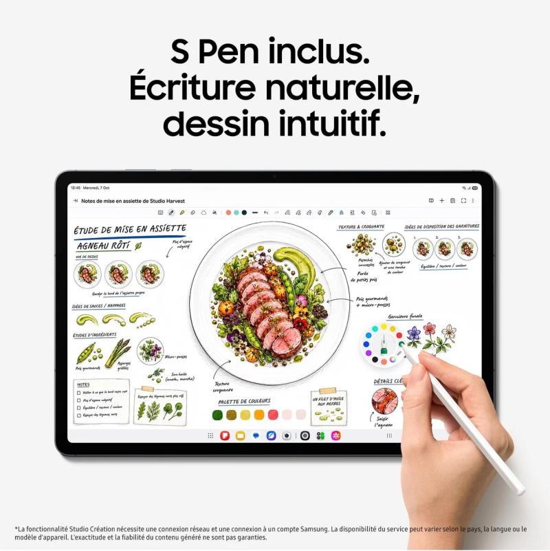 Samsung Galaxy Tab S12 Ultra avec S Pen pour le dessin, la prise de notes et la création