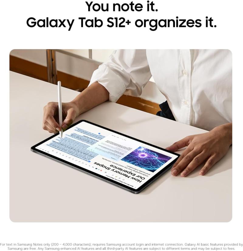 Samsung Galaxy Tab S12+ avec S Pen et fonctionnalités Galaxy AI pour la création numérique