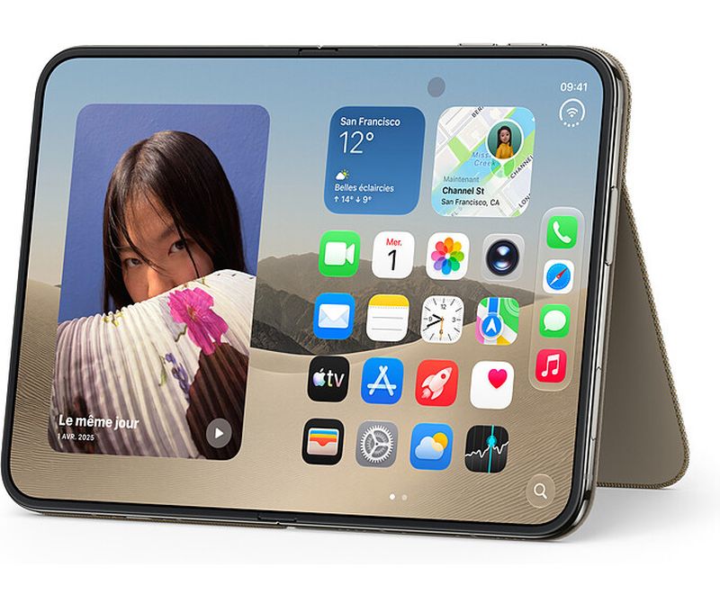 Folio avec Support Taupe Apple pour iPhone Duo