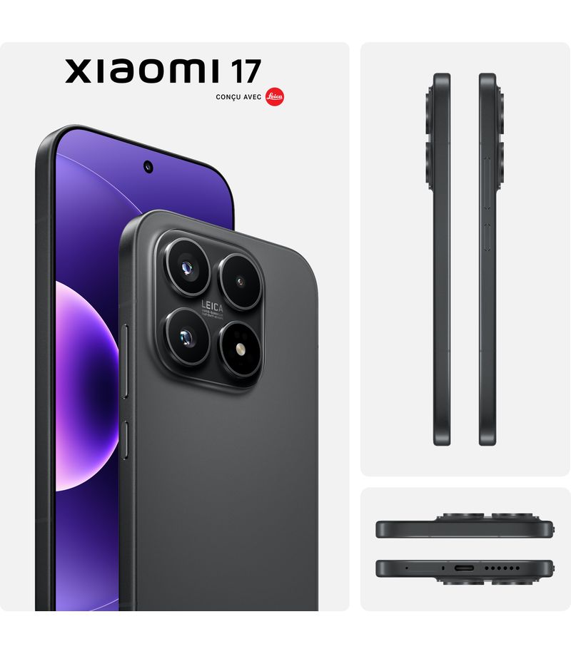 Smartphone Xiaomi 17 vue avant et arrière