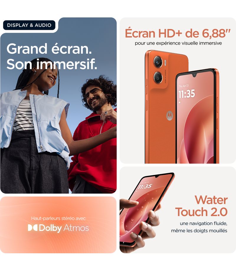 Écran 6,88 pouces du Moto G06