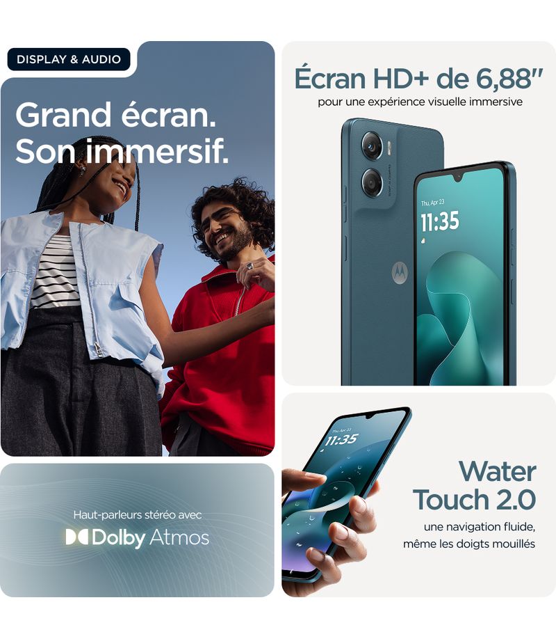 Écran 6,88 pouces du Moto G06