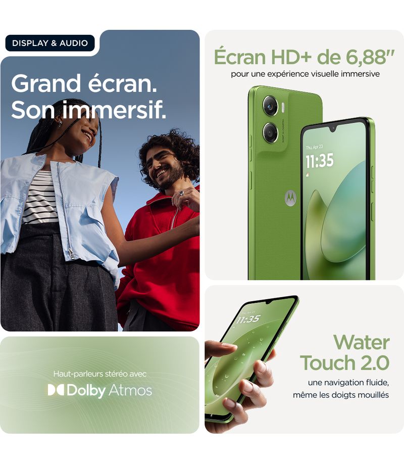 Écran 6,88 pouces du Moto G06