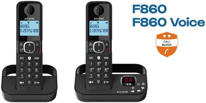 ALCATEL F860 duo noir Téléphone fixe sans fil - Blocage d'appels