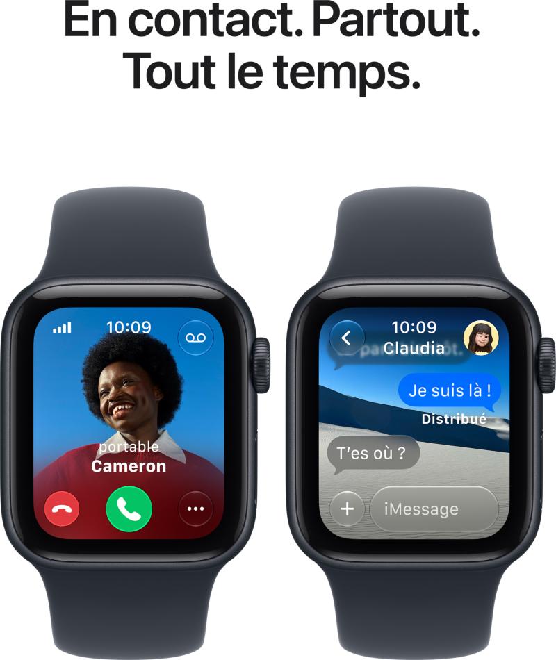 Écran Retina toujours activé et boîtier en aluminium de l'Apple Watch SE 3