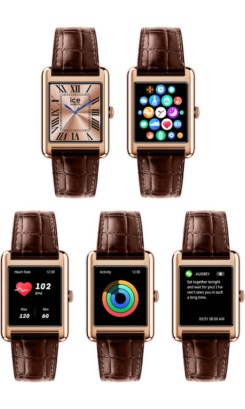ICE smart TKS 2.0 Rose-Gold Brown avec bracelet cuir brun