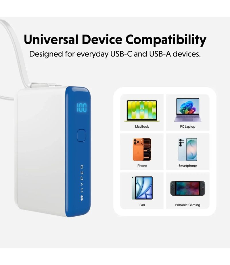 Charge USB-C de la batterie externe HyperJuice Flex 10K