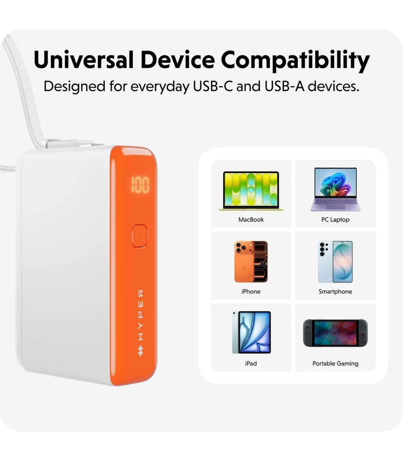Charge USB-C de la batterie externe HyperJuice Flex 10K