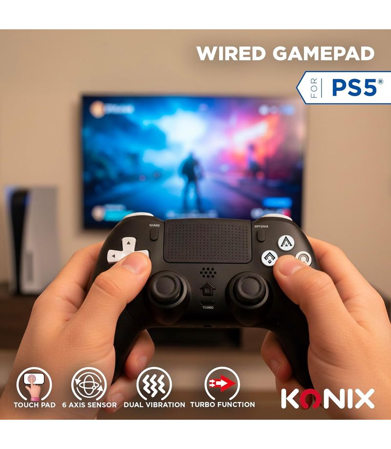 Manette filaire Konix PS5 Wired Gamed