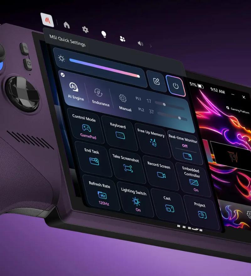 Accessoires du Launch Pack MSI Claw 8 EX AI+