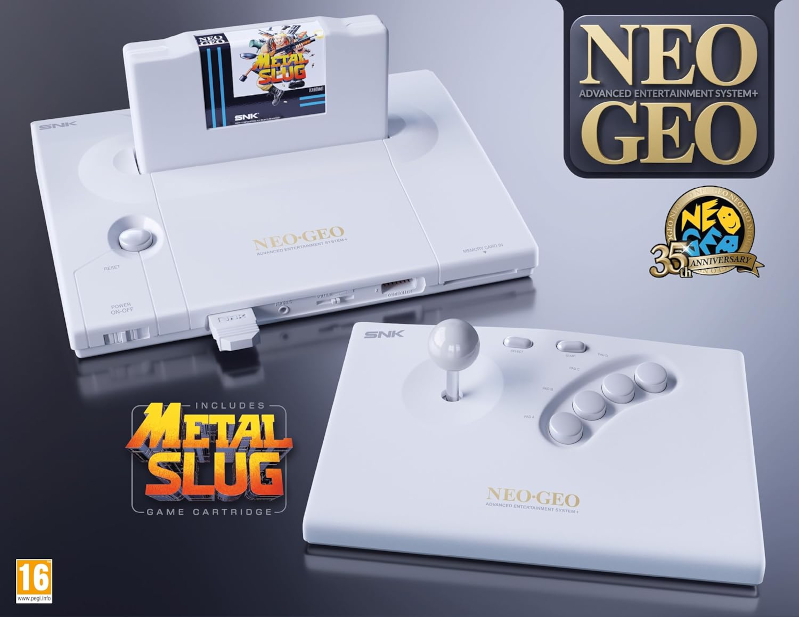 Console SNK NEO-GEO AES Anniversary Edition blanche avec accessoires