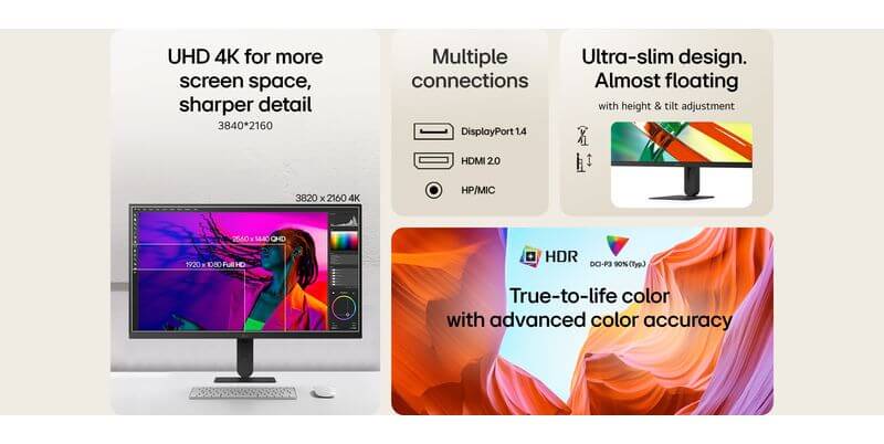 Affichage 4K du moniteur LG 27U710B-B