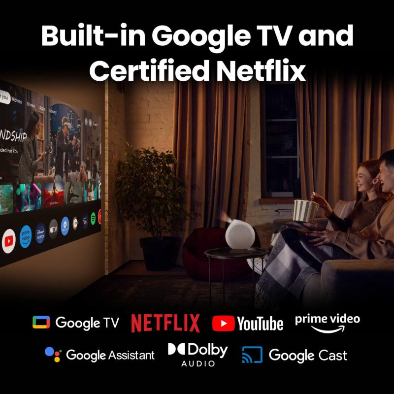 BenQ GV32 projection plafond et Google TV