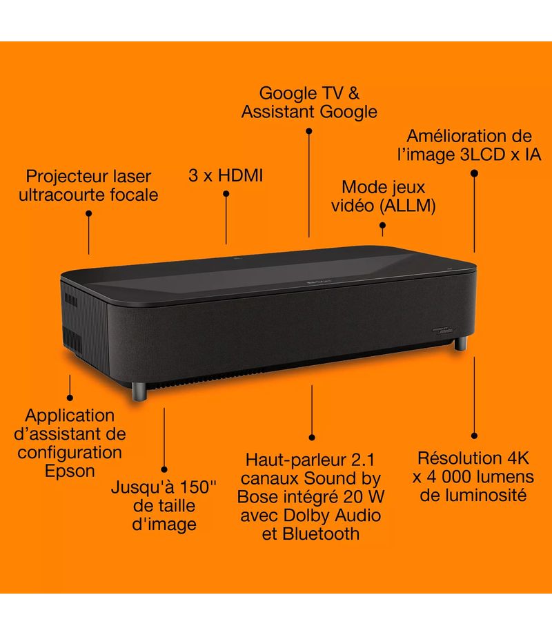 Installation home cinéma du vidéoprojecteur Epson EH-LS970B