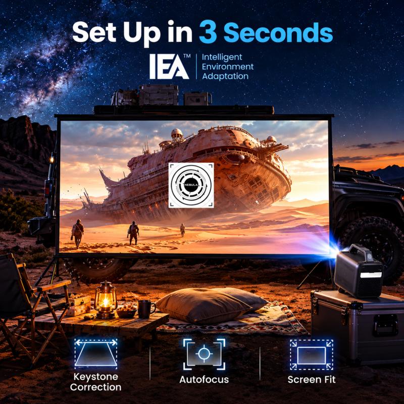 Projection Full HD grand format et réglages automatiques du Nebula Mars 3